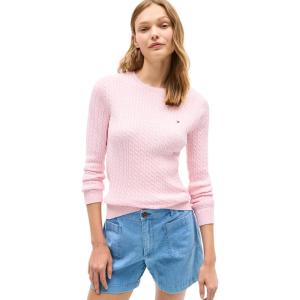 Tommy Hilfiger Womens Classic Fit Sweater(Pink Heather)
