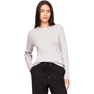 Tommy Hilfiger Womens Classic Fit Sweater(Shimmer Grey Heather)