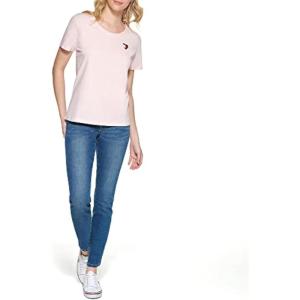 Tommy Hilfiger Women’s Crew Neck Logo Tee(Ballerina Pink Heart)