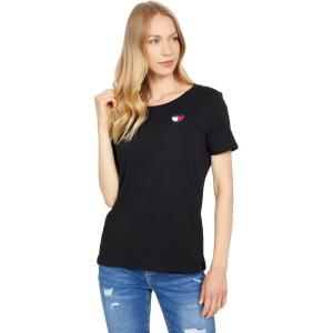 Tommy Hilfiger Women’s Crew Neck Logo Tee(Black Heart)