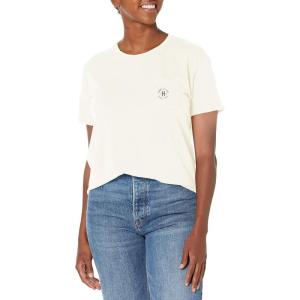 Tommy Hilfiger Women’s Front Pocket Boyfriend Fit Soft T-shirt(Eggshell)