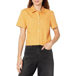 Tommy Hilfiger Womens Linen Pocket Logo Camp Shirt(Sunflower Multi)