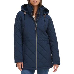 Tommy Hilfiger Women’s Mid-Length Classic Quilted Jacket(Navy)