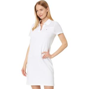 Tommy Hilfiger Womens Short Sleeve Collared Polo Dress(Bright White)
