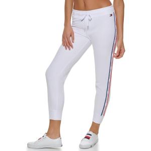 Tommy Hilfiger Womens Side Stripe Drawstring Waistband Jogger(Winter White)