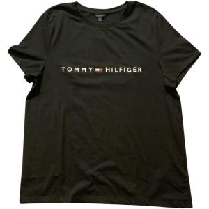 Tommy Hilfiger Women’s Striped Logo Graphic T-Shirt(Black)