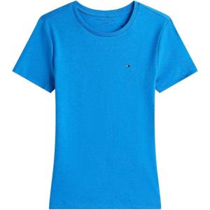 Tommy Hilfiger Women’s Striped Logo Graphic T-Shirt(Blue Heather)