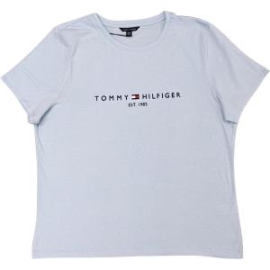 Tommy Hilfiger Women’s Striped Logo Graphic T-Shirt(Light Blue (Est. 1985))