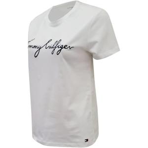 Tommy Hilfiger Women’s Striped Logo Graphic T-Shirt(White (Script Logo))
