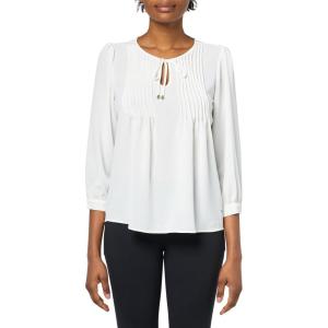 Tommy Hilfiger Womens Tommy Hilfiger Women’s Crinkle Pintuck Blouse(Ivory)