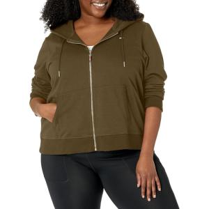 Tommy Hilfiger Women’s Zip-up Hoodie – Classic Sweatshirt for Women With Drawstrings and Hood(Dark Olive)