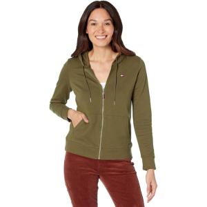 Tommy Hilfiger Women’s Zip-up Hoodie – Classic Sweatshirt for Women With Drawstrings and Hood(Dark Olive Heather)
