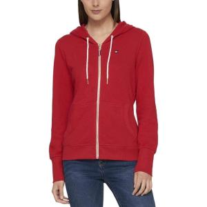 Tommy Hilfiger Women’s Zip-up Hoodie – Classic Sweatshirt for Women With Drawstrings and Hood(Scarlet)