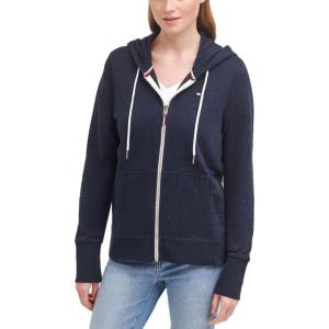 Tommy Hilfiger Women’s Zip-up Hoodie – Classic Sweatshirt for Women With Drawstrings and Hood(Sky Captain)
