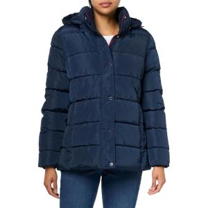 Tommy Hilfiger womens Zip Up Short Puffer Jacket(Navy)