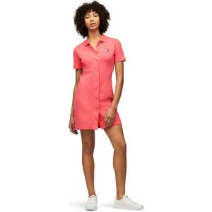 Tommy Jeans Womens Casual Mini Polo Shirt Dress with Logo Detail(Amour)