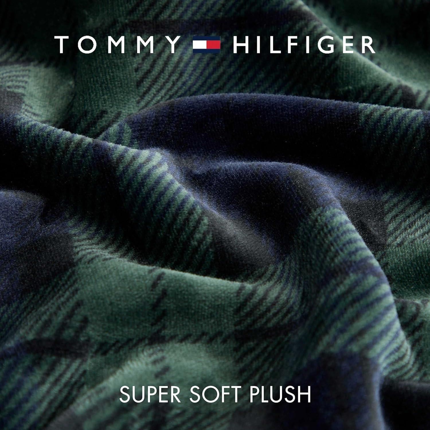 imageTommy Hilfiger Blanket UltraSoft Plush Throw Blanket for Bed or Couch Cozy Bedding with Solid Reverse ampamp Tailored Hem Medium Weight for Year Round Comfort Dumbo Windowpane Grey 50quot x 70quotEdinburgh Tartan Blue