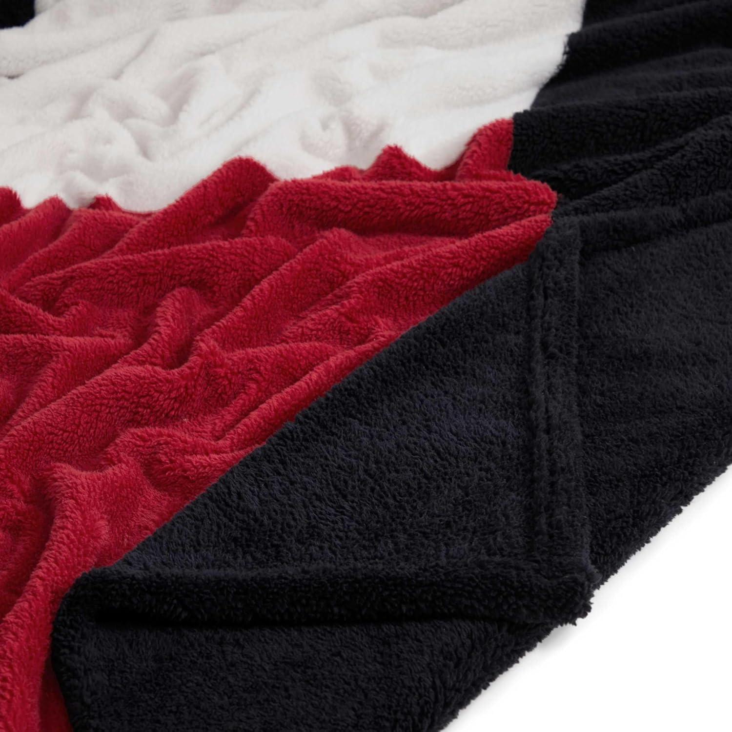 imageTommy Hilfiger Blanket UltraSoft Plush Throw Blanket for Bed or Couch Cozy Bedding with Solid Reverse ampamp Tailored Hem Medium Weight for Year Round Comfort Dumbo Windowpane Grey 50quot x 70quotIconic Flag Blue