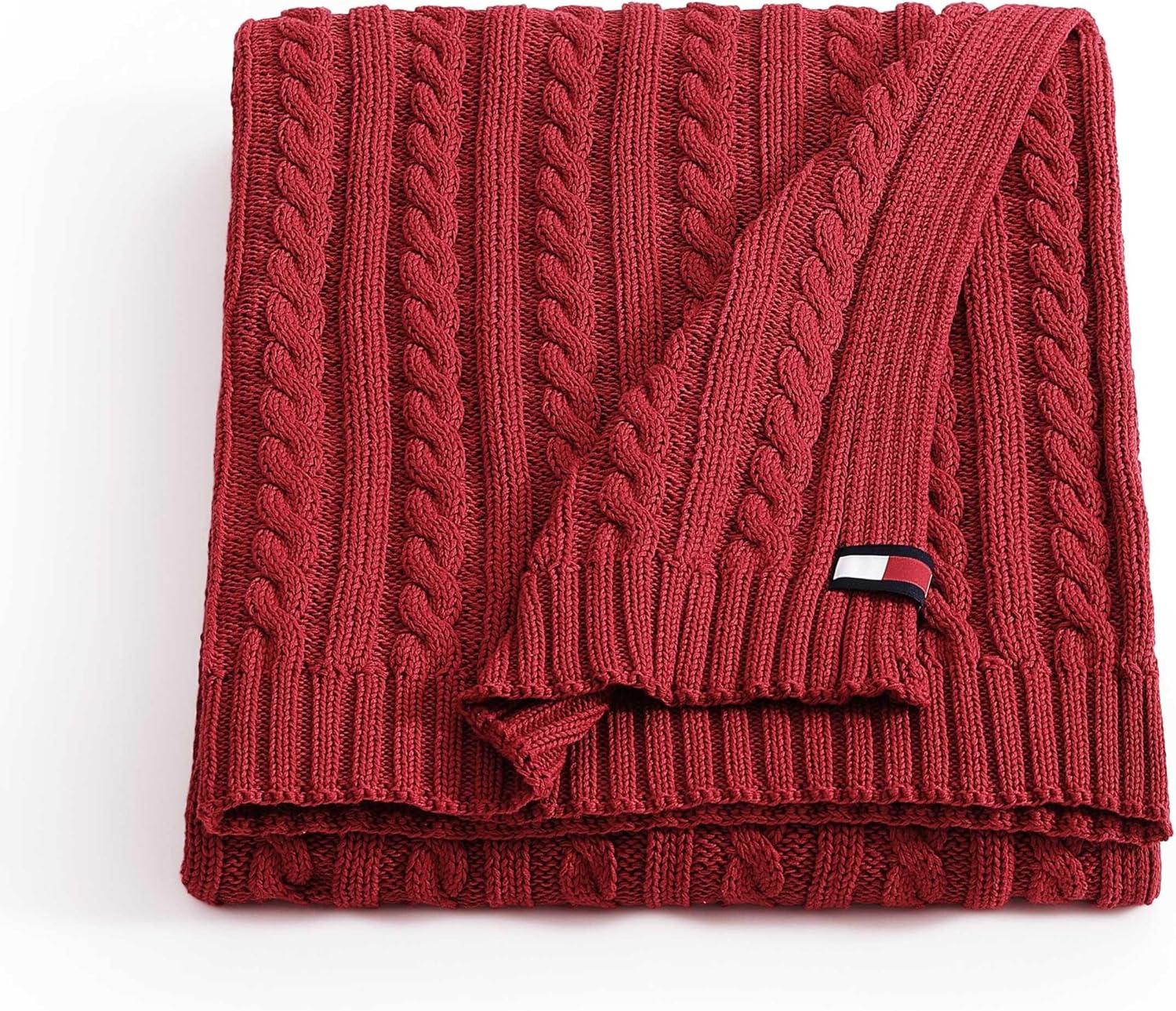 imageTommy Hilfiger Blanket UltraSoft Plush Throw Blanket for Bed or Couch Cozy Bedding with Solid Reverse ampamp Tailored Hem Medium Weight for Year Round Comfort Dumbo Windowpane Grey 50quot x 70quotRed