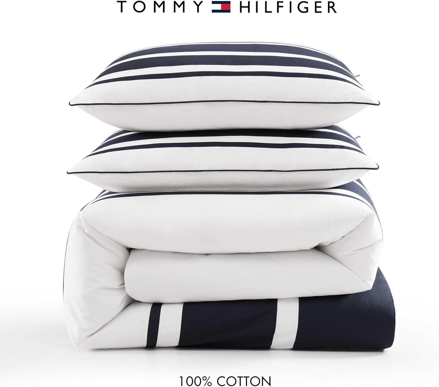imageTommy Hilfiger Comforter Set Luxuriously Soft Bedding with Matching Shams Coastal Inspired Design Park Avenue Navy FullQueenPark Avenue Navy
