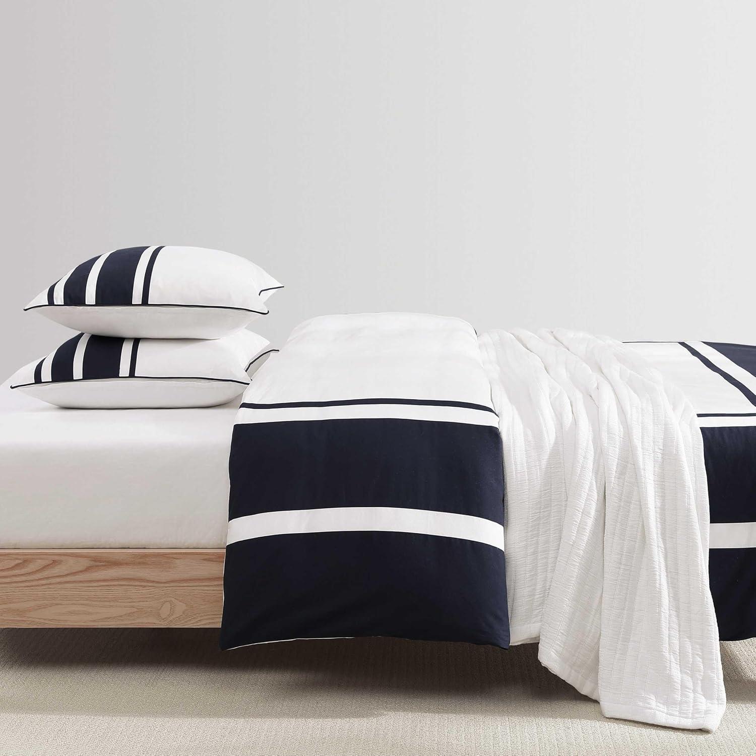 imageTommy Hilfiger Comforter Set Luxuriously Soft Bedding with Matching Shams Coastal Inspired Design Park Avenue Navy FullQueenPark Avenue Navy