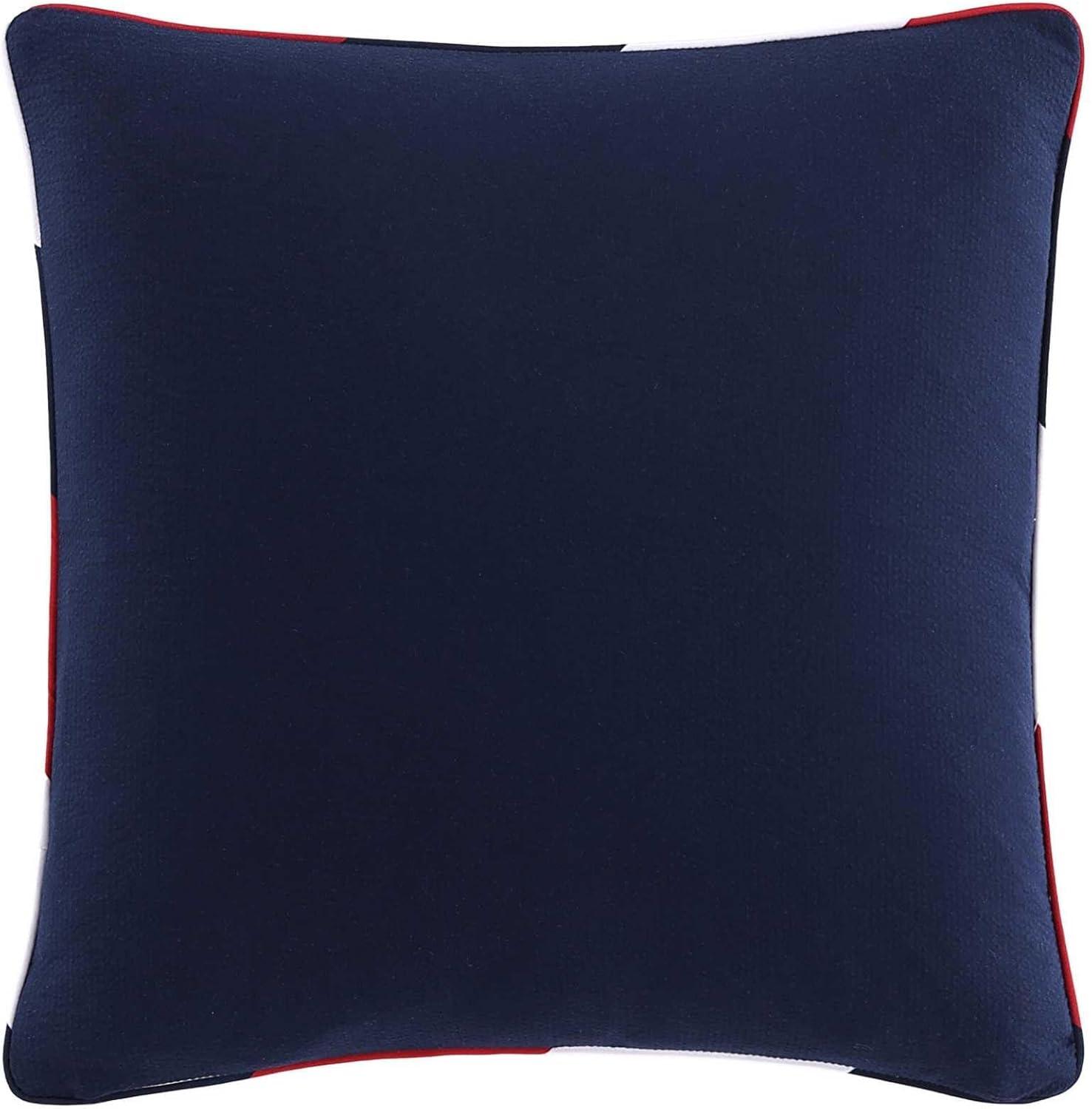 imageTommy Hilfiger Decorative Pillow Luxurious Square Throw Pillow with Zipper Closure ampamp Stripe Detail Ideal for Couch or Bed Placement Navy 20quot x 20quotFlag Navy