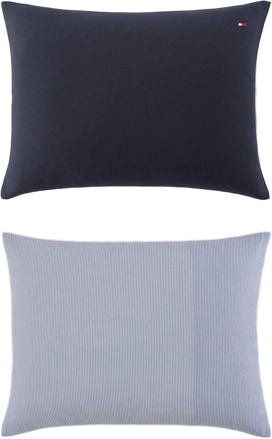 imageTommy Hilfiger Duvet Set Super Soft Bedding with Matching Shams Solid Bed Essentials Micro Pique White FullQueenMicro Pique Navy
