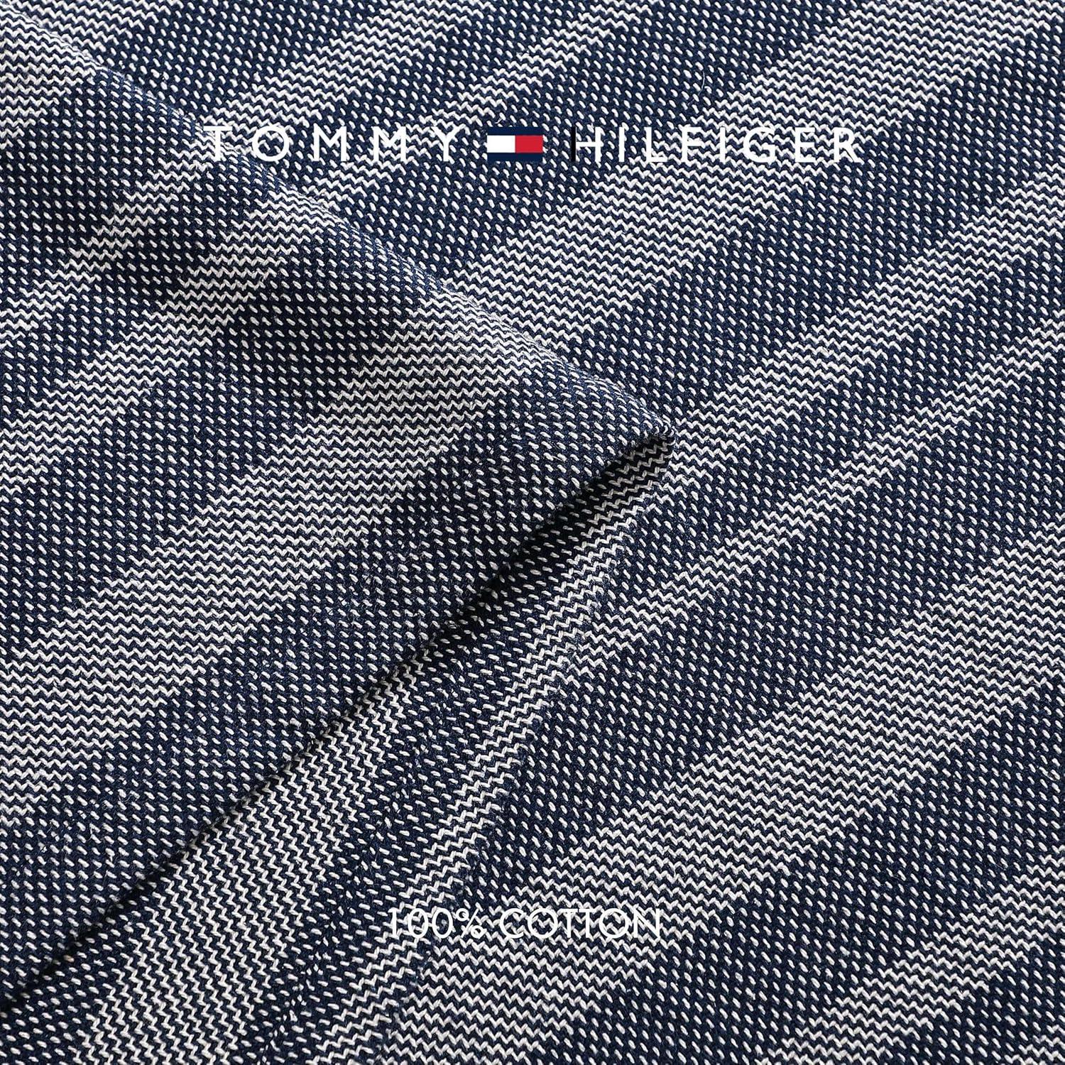 imageTommy Hilfiger Twin Cotton Blanket Woven Channel Stitched Bedding Medium Weight Soft Blanket AntiPilling ampamp Fade Resistant Ideal for Layering OekoTEX Certified BlueHarbor Stripe Navy