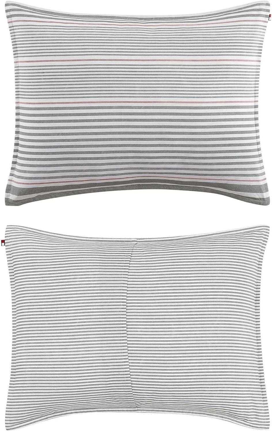 imageTommy Hilfiger Twin Duvet Cover Set Cotton Textured Bedding with Matching Sham Medium Weight Bed Set OekoTEX Certified Danbury Stripe BlueDanbury Stripe Blue