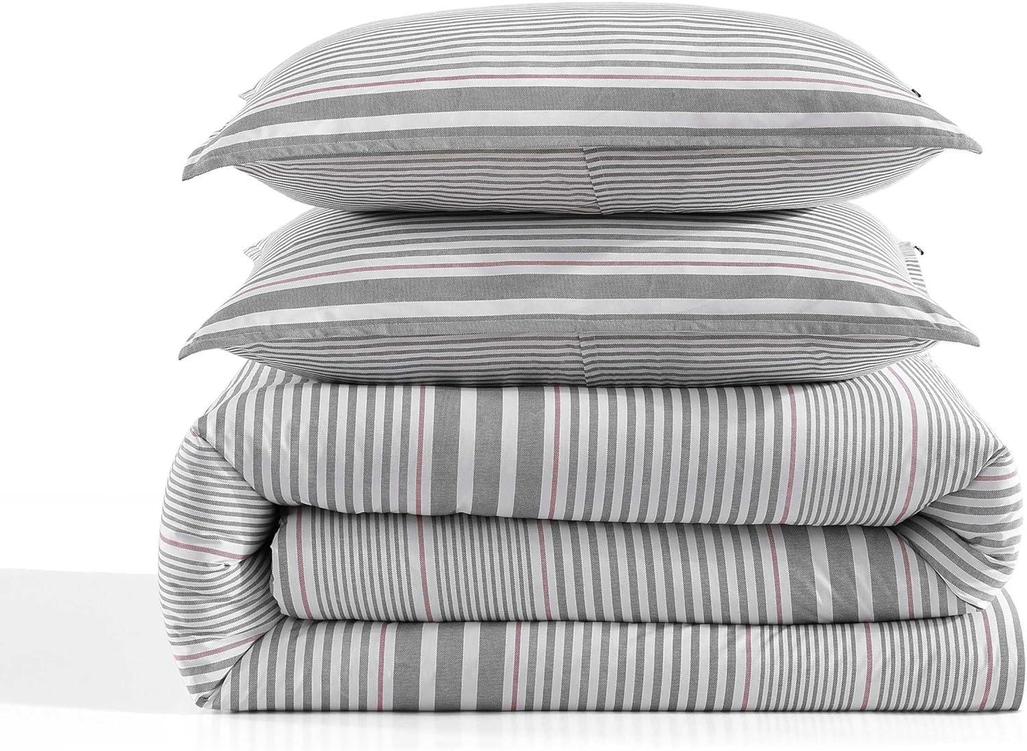imageTommy Hilfiger Twin Duvet Cover Set Cotton Textured Bedding with Matching Sham Medium Weight Bed Set OekoTEX Certified Danbury Stripe BlueDanbury Stripe Blue