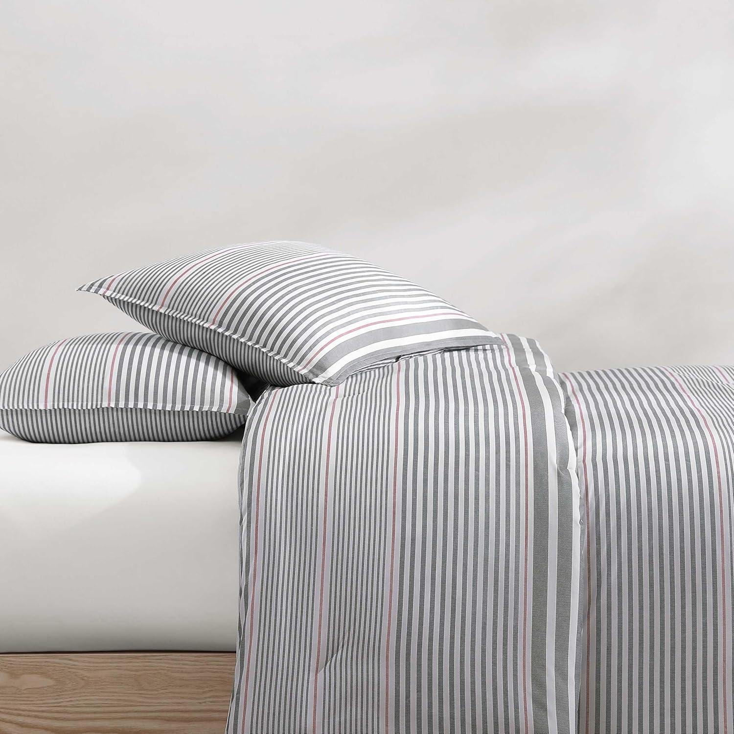 imageTommy Hilfiger Twin Duvet Cover Set Cotton Textured Bedding with Matching Sham Medium Weight Bed Set OekoTEX Certified Danbury Stripe BlueDanbury Stripe Blue
