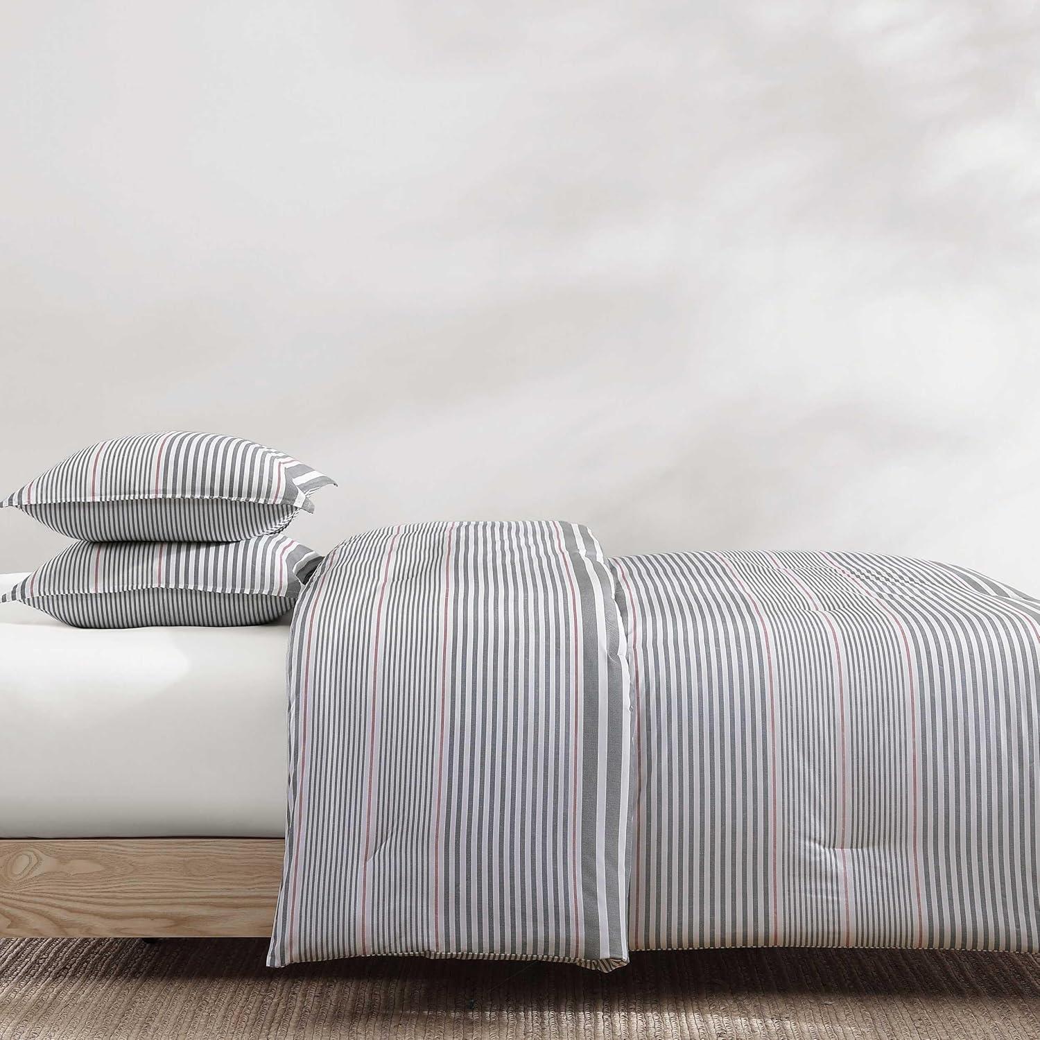 imageTommy Hilfiger Twin Duvet Cover Set Cotton Textured Bedding with Matching Sham Medium Weight Bed Set OekoTEX Certified Danbury Stripe BlueDanbury Stripe Blue