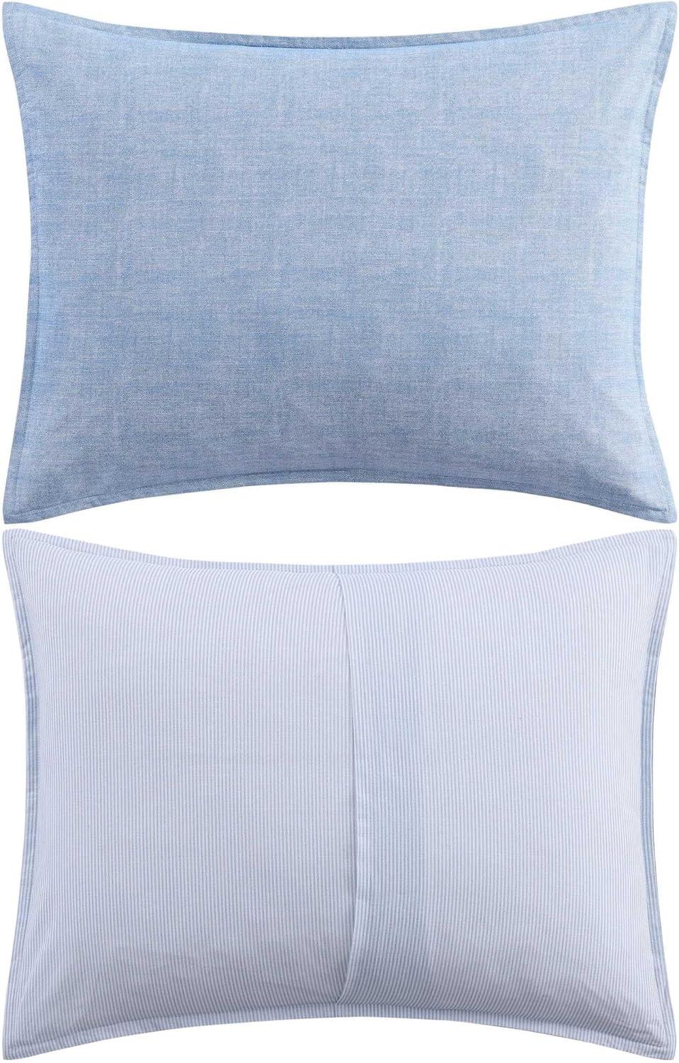 imageTommy Hilfiger Twin Duvet Cover Set Textured Cotton Bedding with Matching Shams Medium Weight for YearRound Use Dorm Essentials Dark BlueMedium Blue