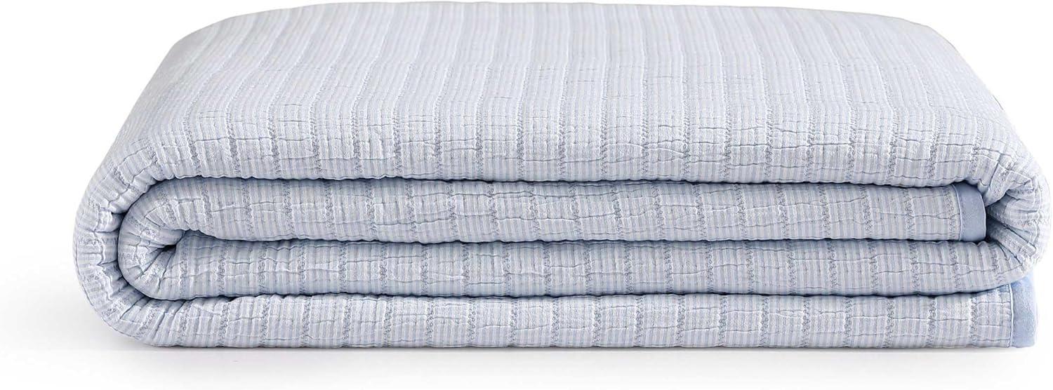 imageTommy Hilfiger Twin Quilt Set Luxurious Bedding with Matching Shams European Closure for Reversibility Soft ampamp Breathable Bed Set Ithaca Stripe Green TwinIthaca Stripe Blue