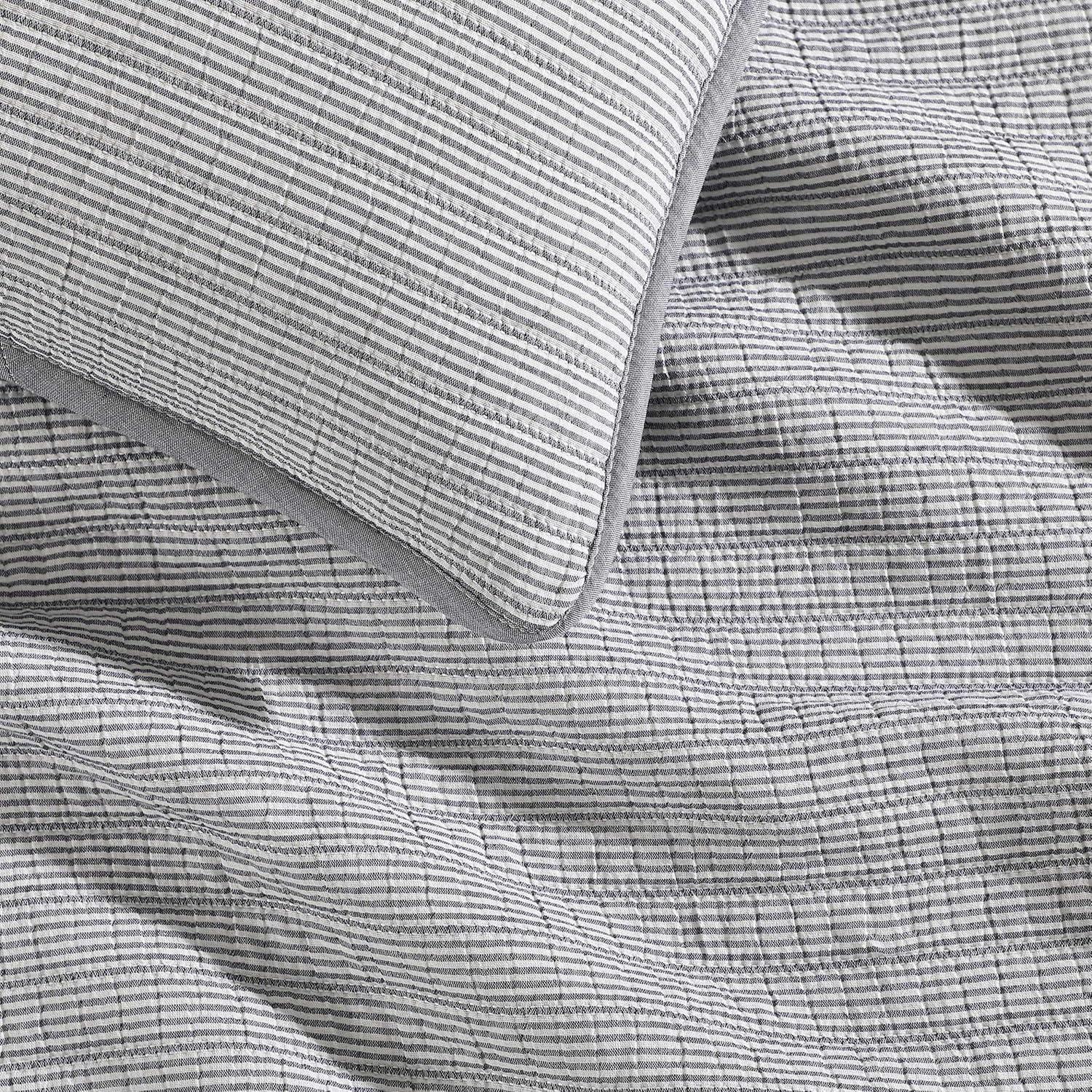 imageTommy Hilfiger Twin Quilt Set Luxurious Bedding with Matching Shams European Closure for Reversibility Soft ampamp Breathable Bed Set Ithaca Stripe Green TwinIthaca Stripe Navy