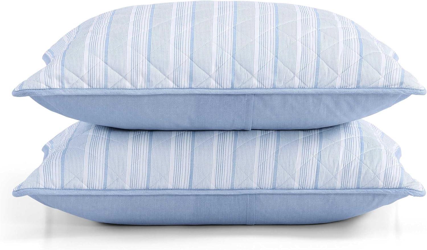 imageTommy Hilfiger Twin Quilt Set Soft Cotton wBreathable Feel Lightweight Bedding for Year Round Comfort 2 Piece Bed Set wMatching Pillowcase Sailing Stripe BlueSailing Stripe Blue