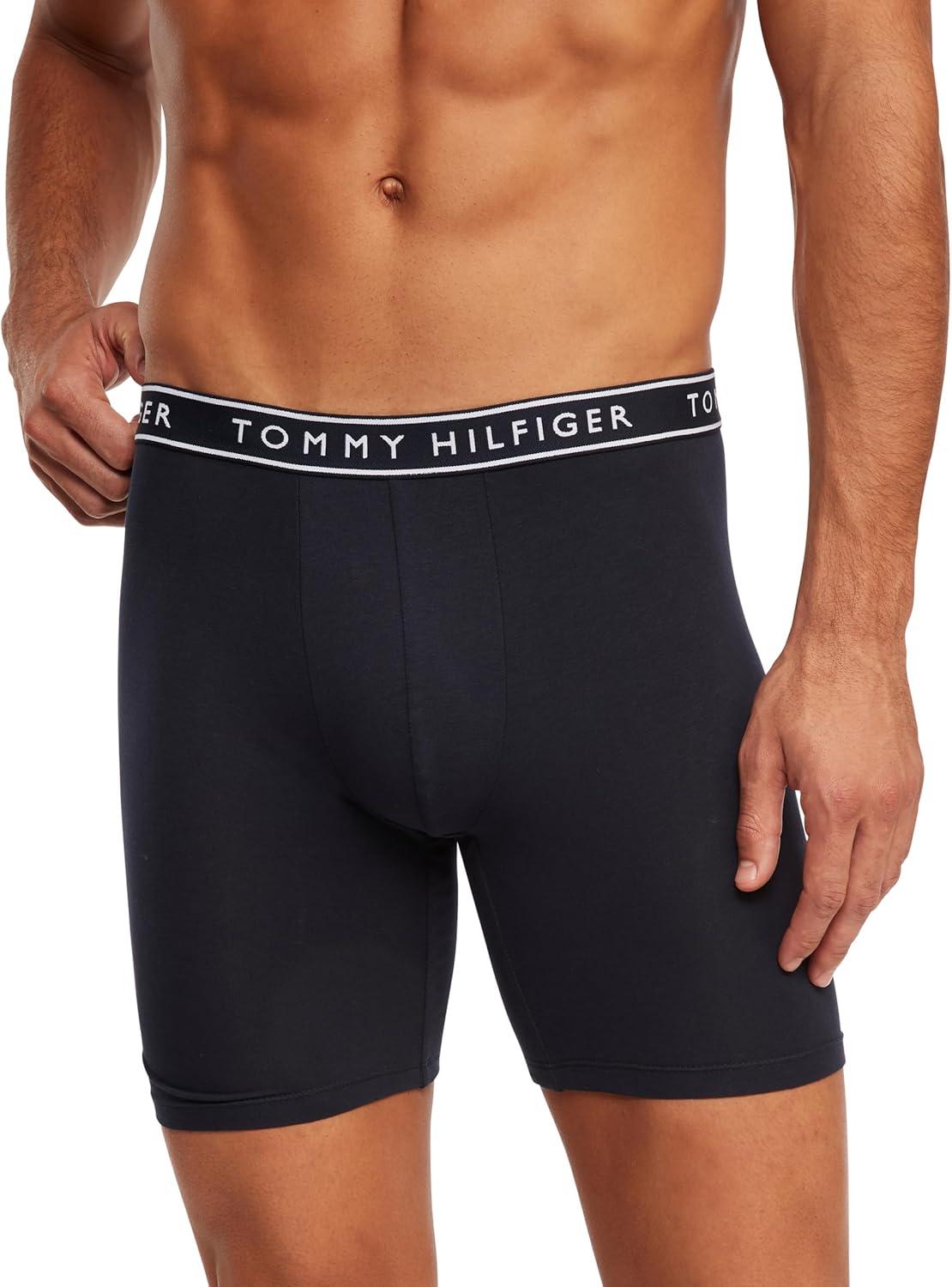 imageTommy Hilfiger Cotton Stretch Boxer Brief 4PackBlue Cheer Pewter Sand Jade Sea Navy