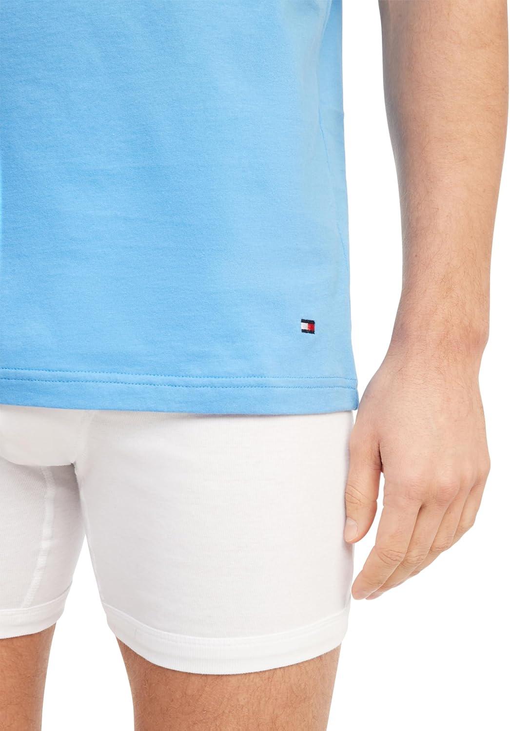 imageTommy Hilfiger Mens Cotton Classics 3Pack VNeck UndershirtsGrey Heather Copenhagen Blue White