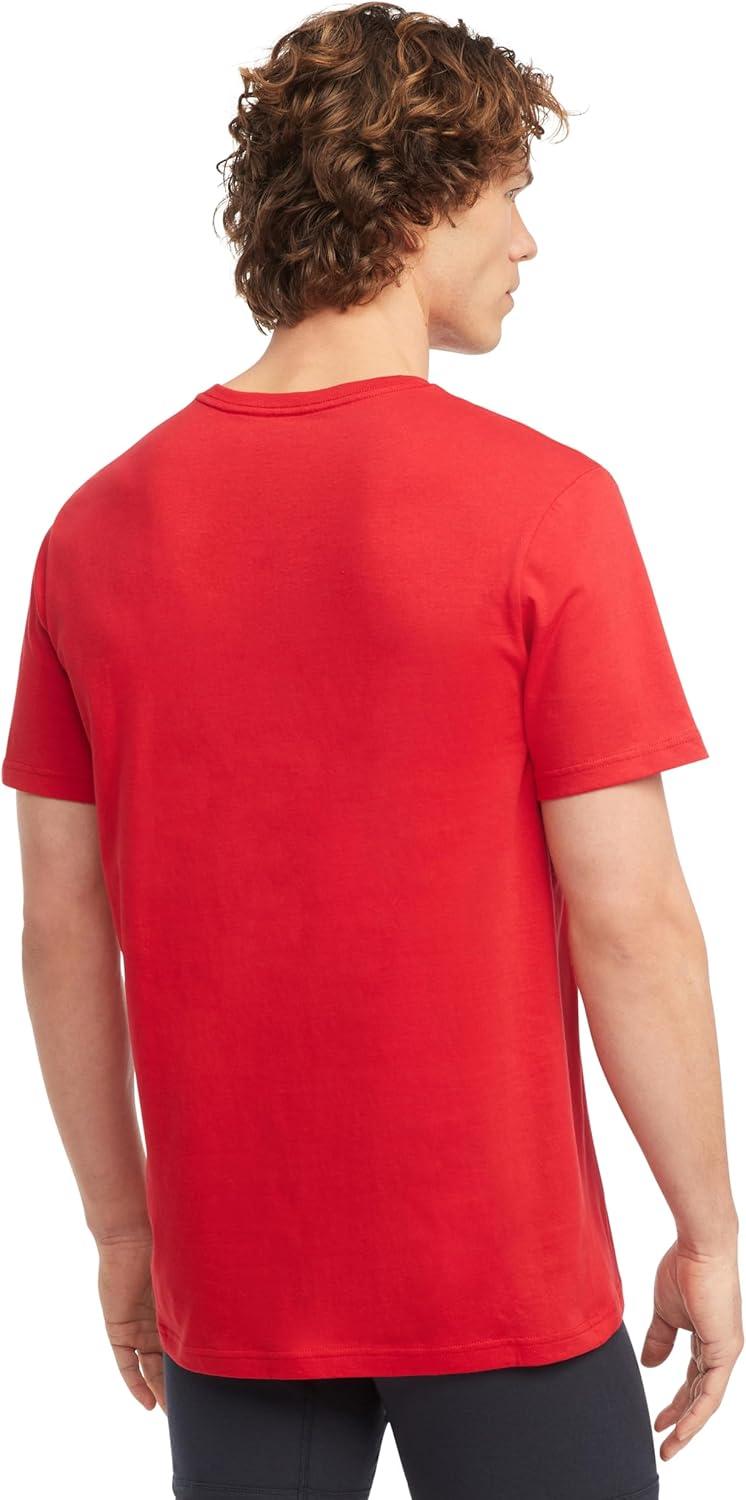 imageTommy Hilfiger Mens Cotton Classics 3Pack VNeck UndershirtsPrimary Red Navy White
