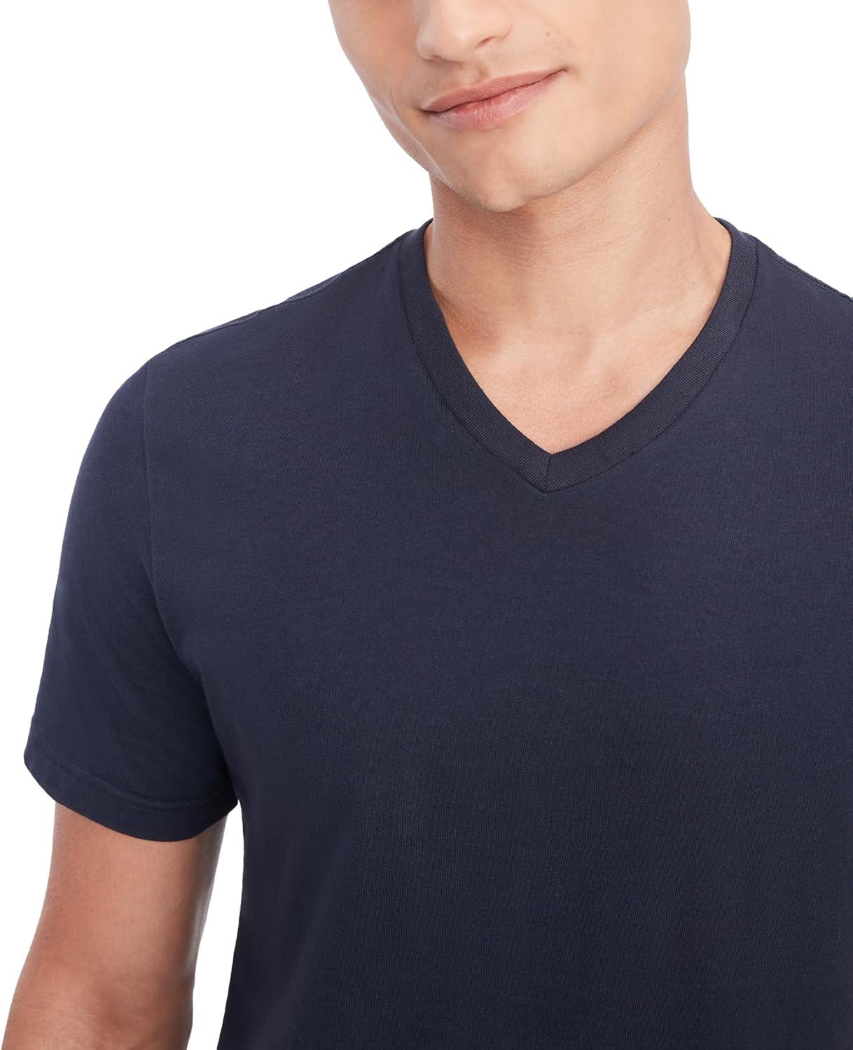 imageTommy Hilfiger Mens Cotton Classics 3Pack VNeck UndershirtsV Neck WhiteGreyNavy