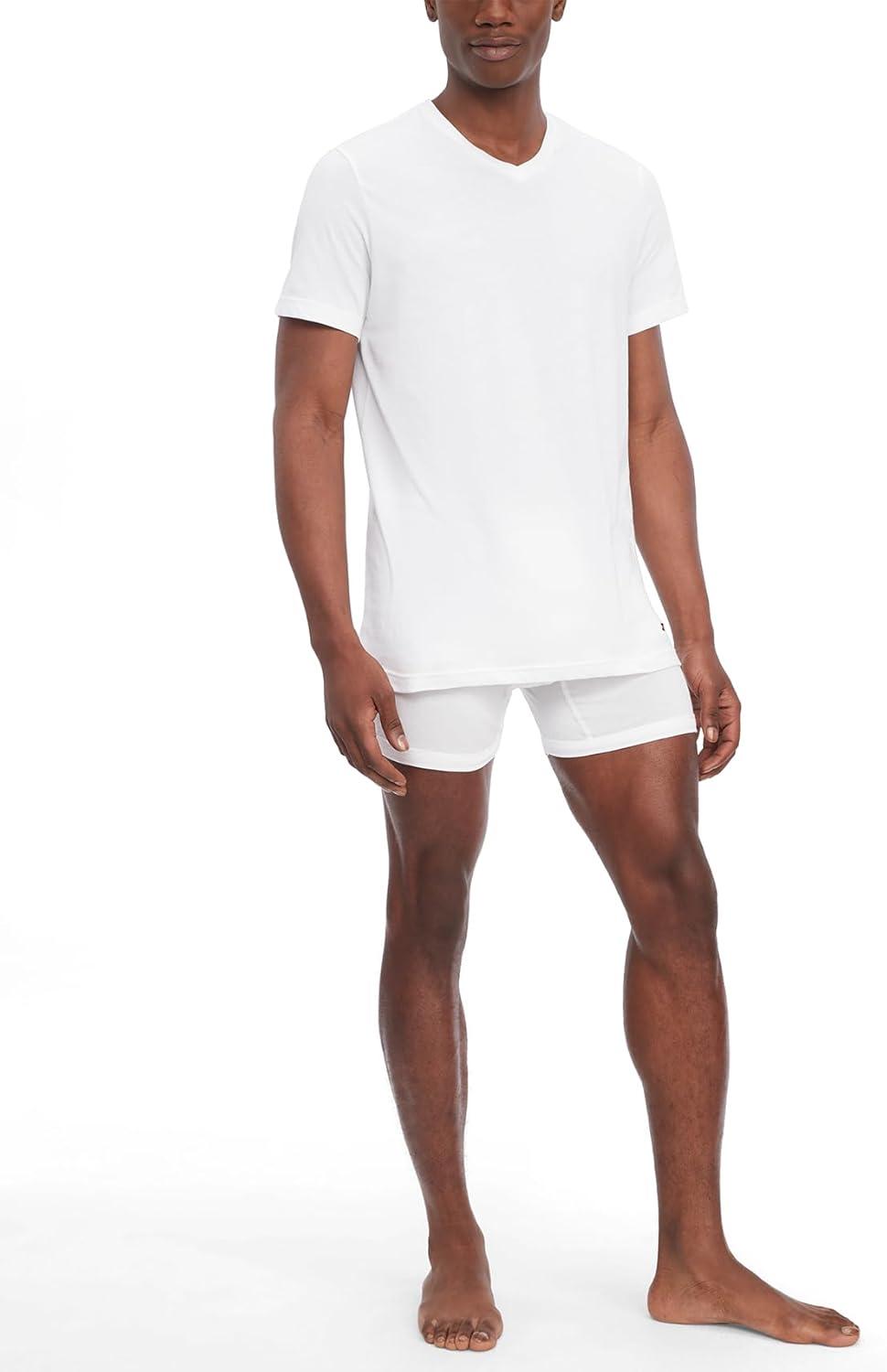 imageTommy Hilfiger Mens Cotton Classics 3Pack VNeck UndershirtsWhite Grey Heather Navy