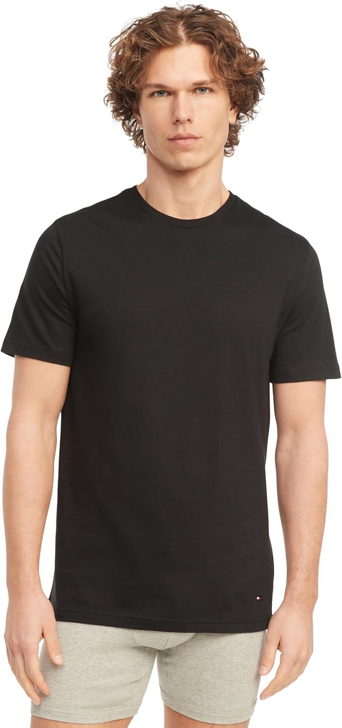 imageTommy Hilfiger Mens Cotton Classics Crewneck Undershirts 3Pack3 Black