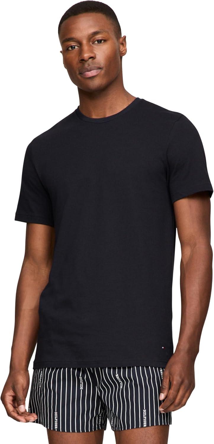 imageTommy Hilfiger Mens Cotton Classics Crewneck Undershirts 3Pack3 Navy