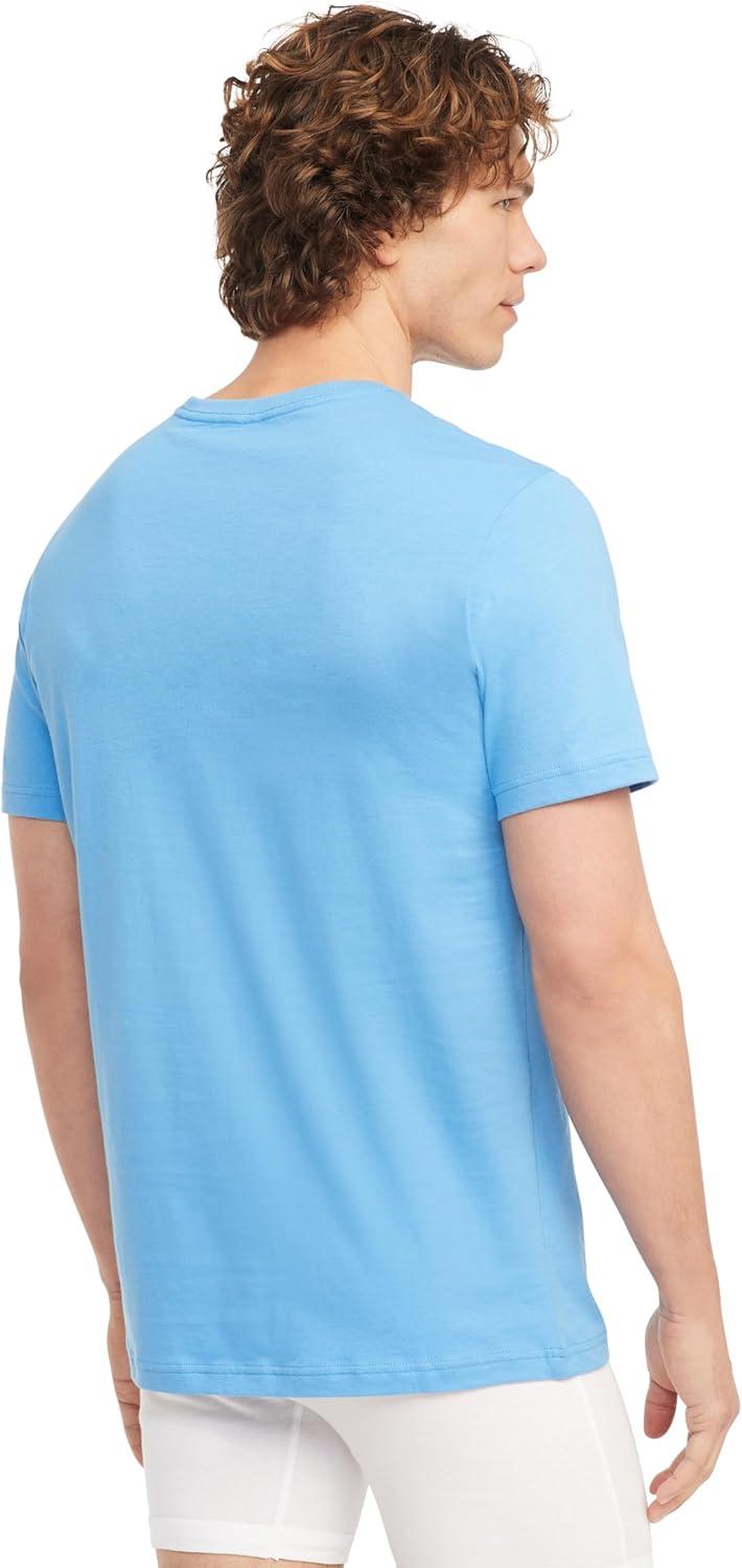 imageTommy Hilfiger Mens Cotton Classics Crewneck Undershirts 3PackGrey Heather Copenhagen Blue White