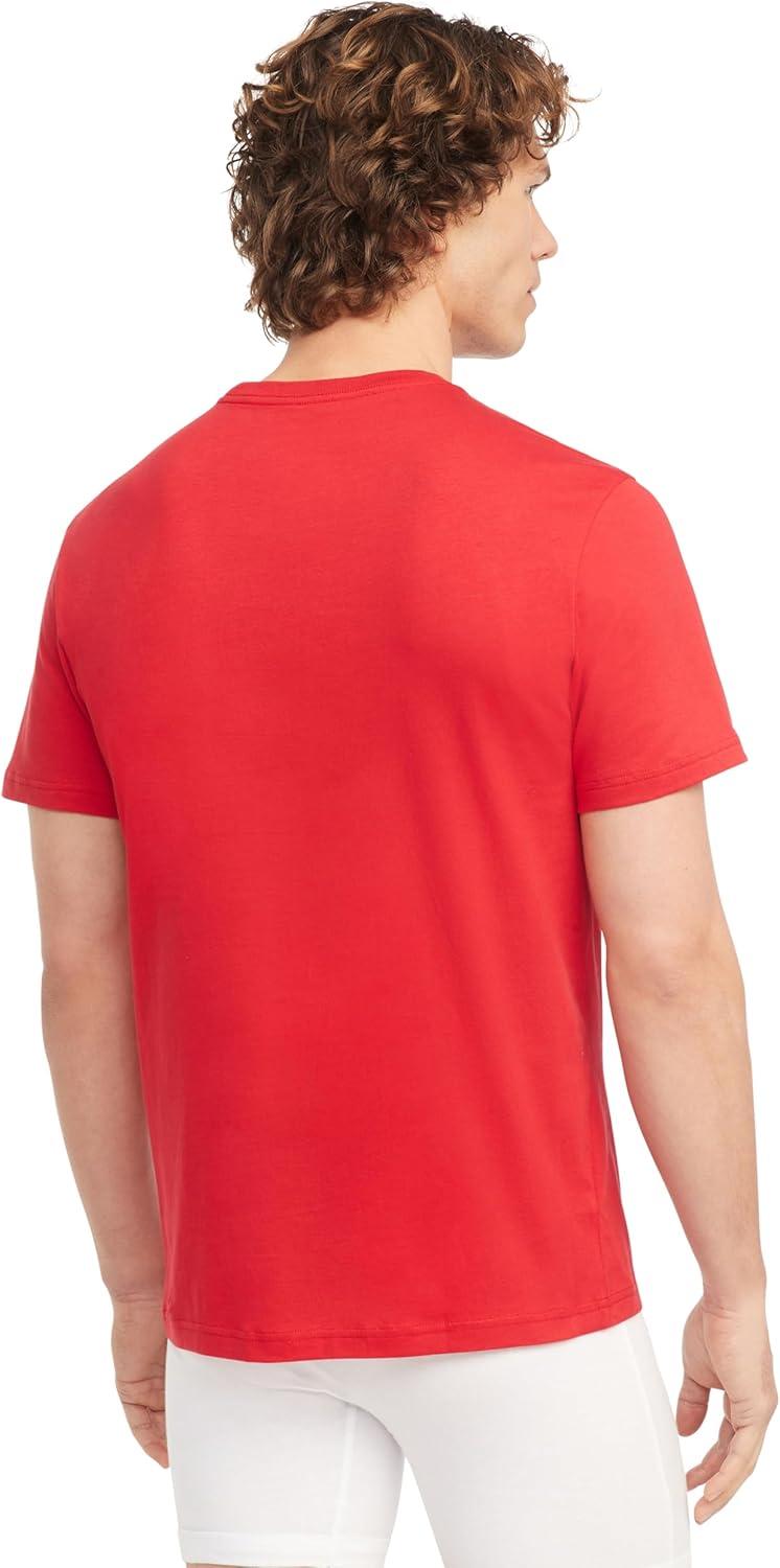 imageTommy Hilfiger Mens Cotton Classics Crewneck Undershirts 3PackPrimary Red Navy White