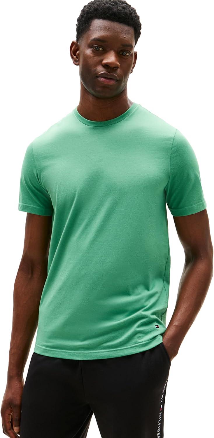 imageTommy Hilfiger Mens Cotton Classics Crewneck Undershirts 3PackValley Green Desert Sky White