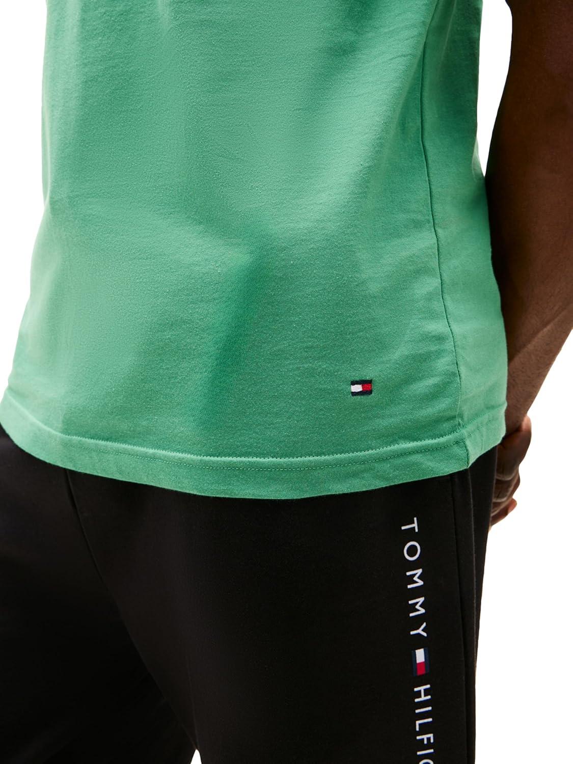 imageTommy Hilfiger Mens Cotton Classics Crewneck Undershirts 3PackValley Green Desert Sky White