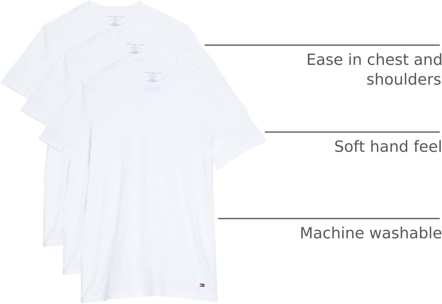 imageTommy Hilfiger Mens Cotton Classics Crewneck Undershirts 3PackWhite Regular Fit