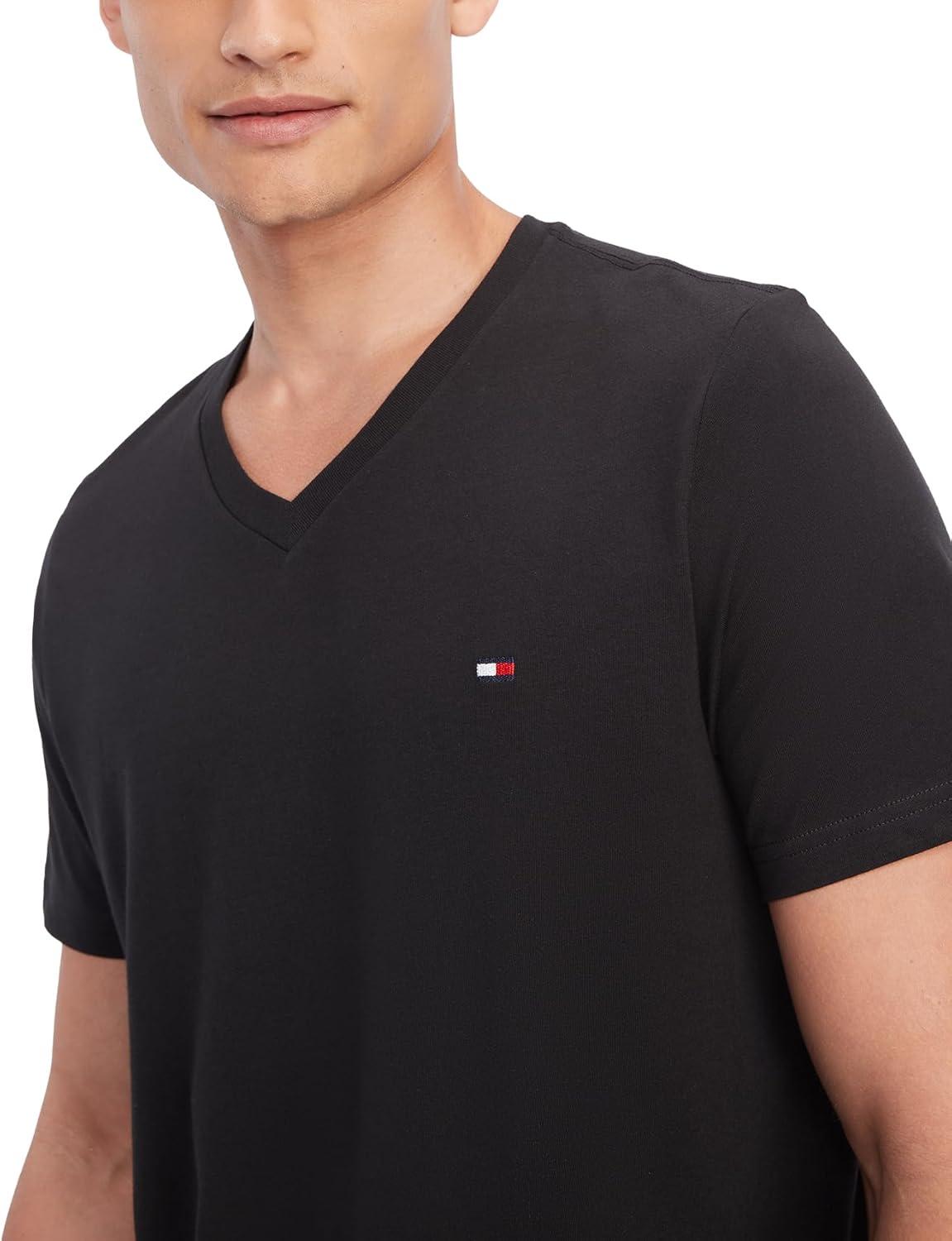 imageTommy Hilfiger Mens Flag V Neck TeeBlack