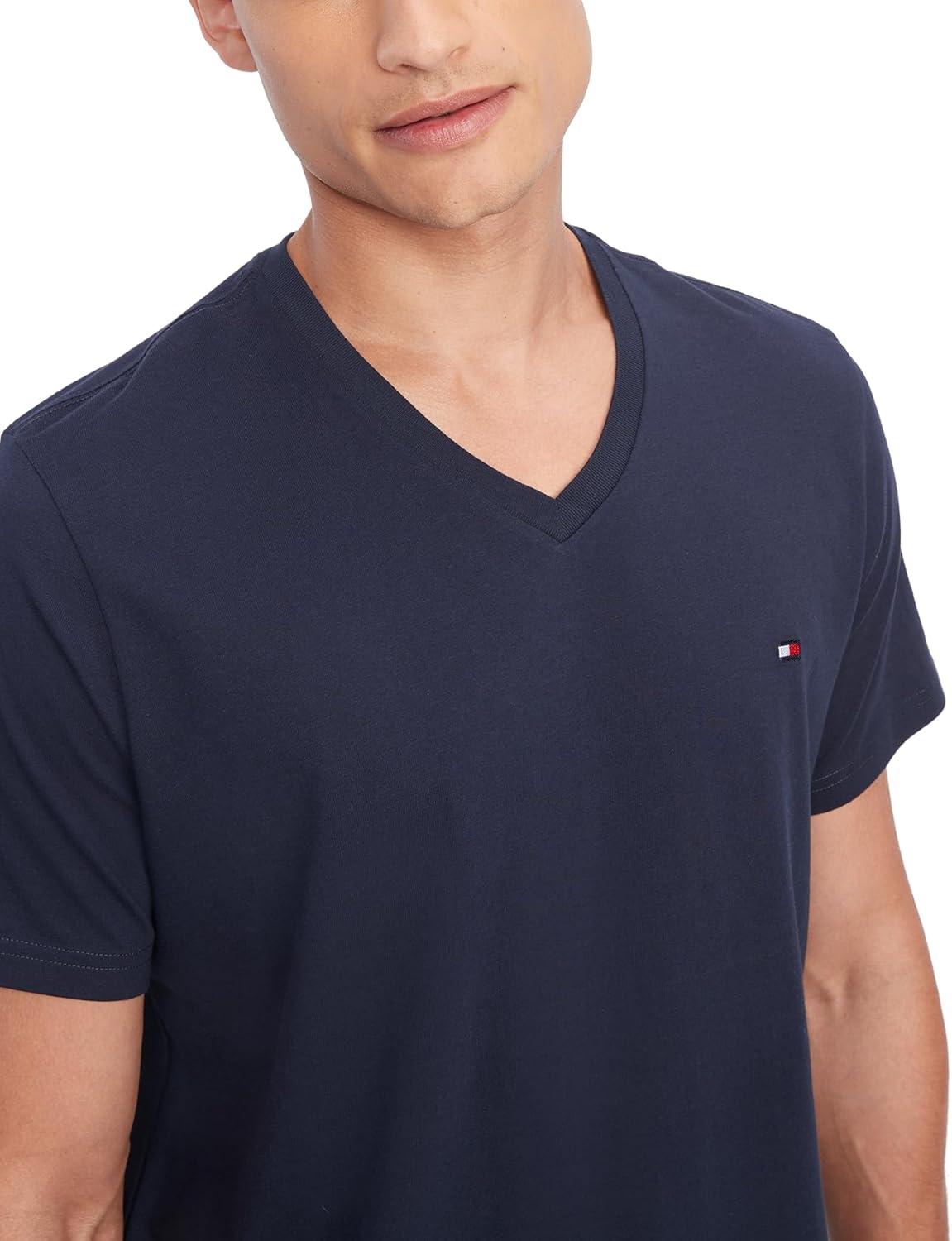 imageTommy Hilfiger Mens Flag V Neck TeeDark Navy